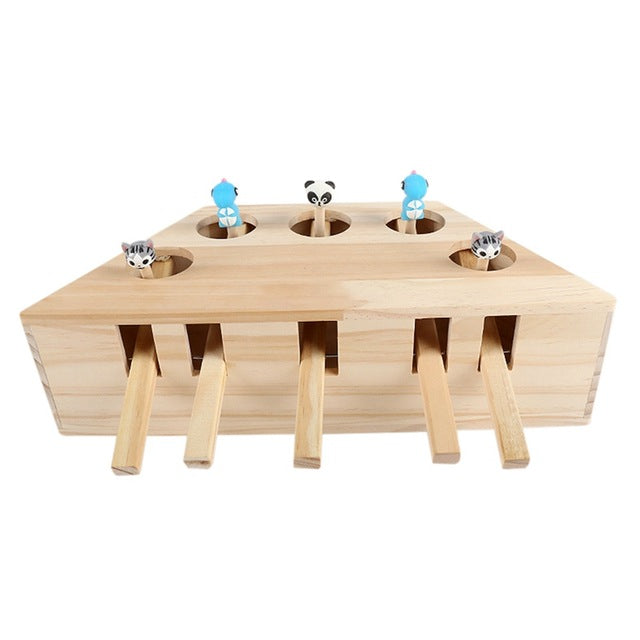 Wooden Cat Puzzle Toy for Indoor Play & Enrichment