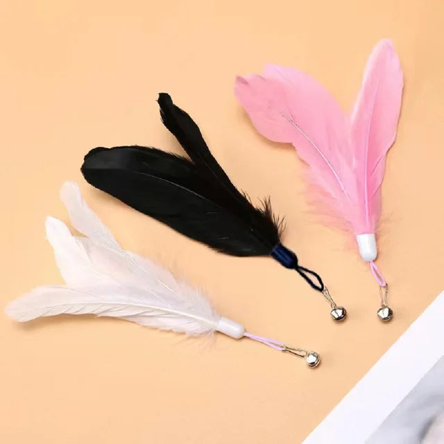 Interactive Feather Cat Toy Wand with Suction Base