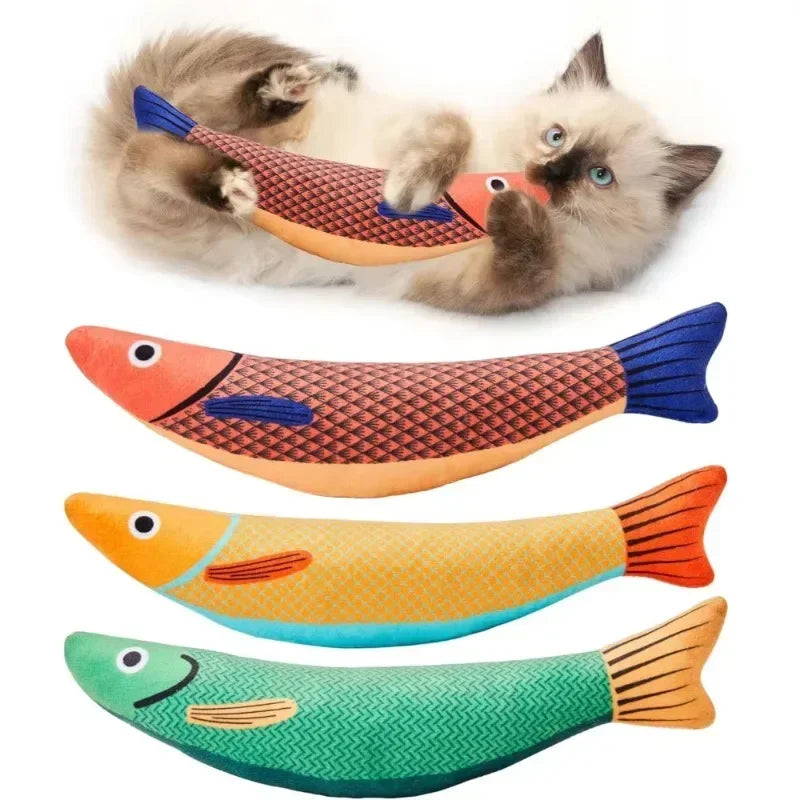 Catnip Fish Toy for Active Kicking, Biting & Cuddling
