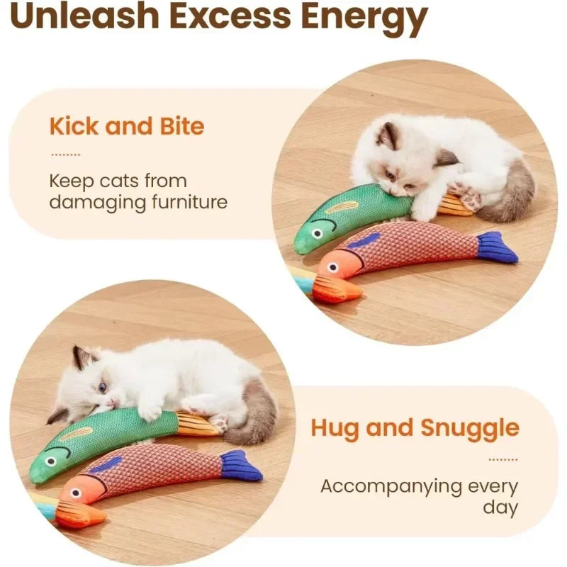 Catnip Fish Toy for Active Kicking, Biting & Cuddling