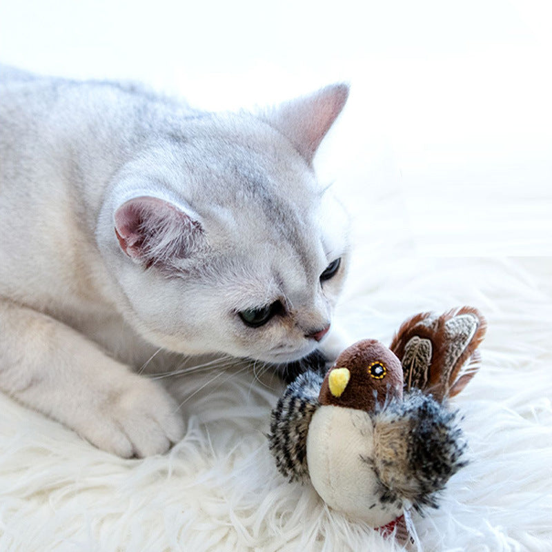 Touch-Activated Bird Cat Toy for Indoor Enrichment