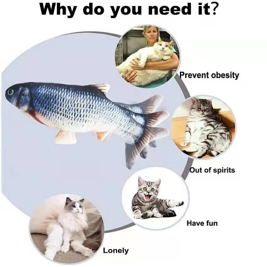Interactive Fish Cat Toy for Indoor Play & Exercise