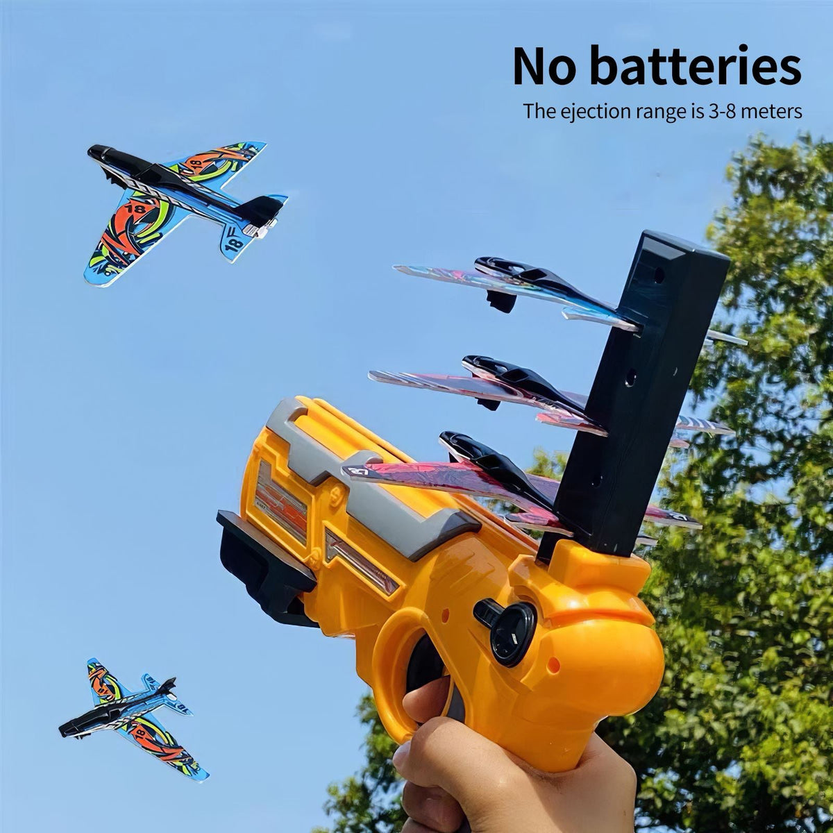 Foam Plane Launcher Toy for Battery-Free Outdoor Fun