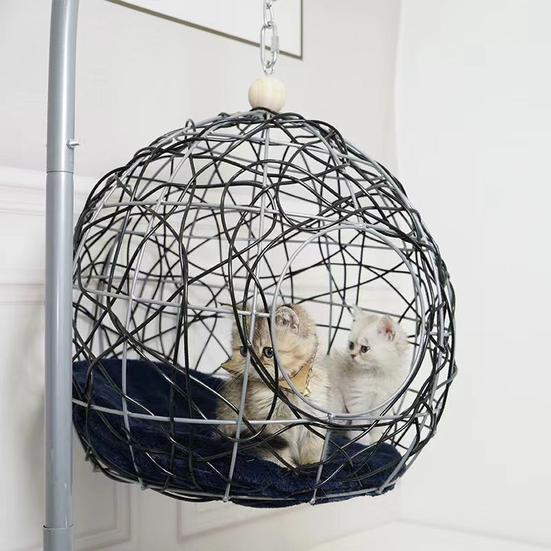 Cat Hammock Bed with Stable Suspended Cradle Stand
