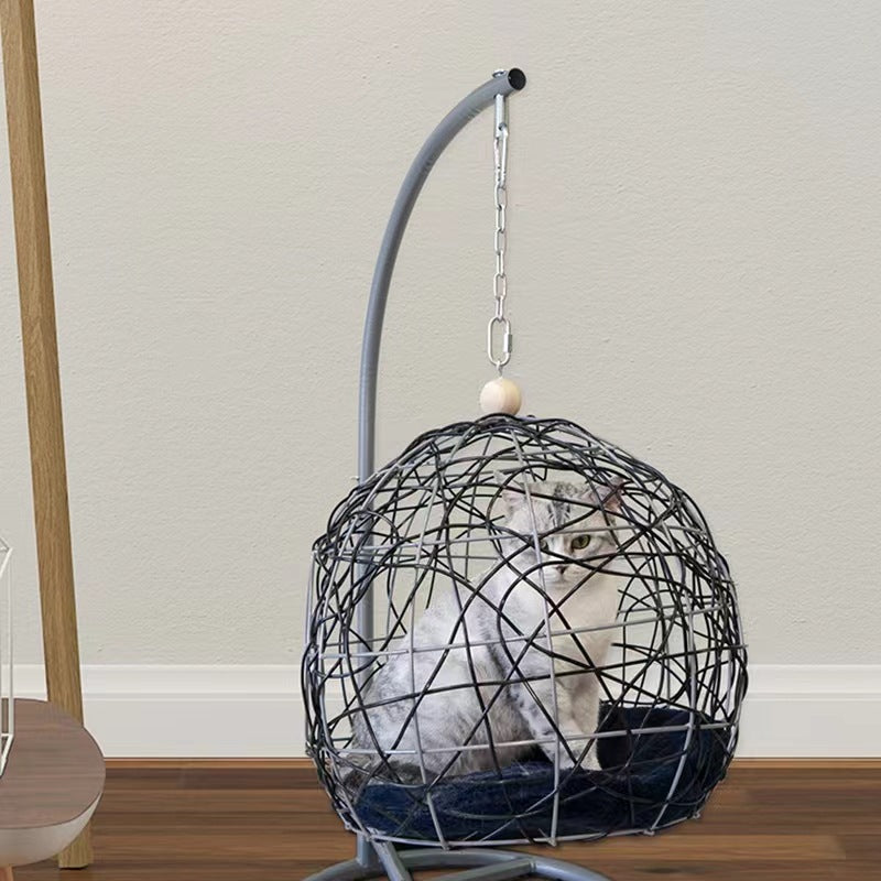 Cat Hammock Bed with Stable Suspended Cradle Stand