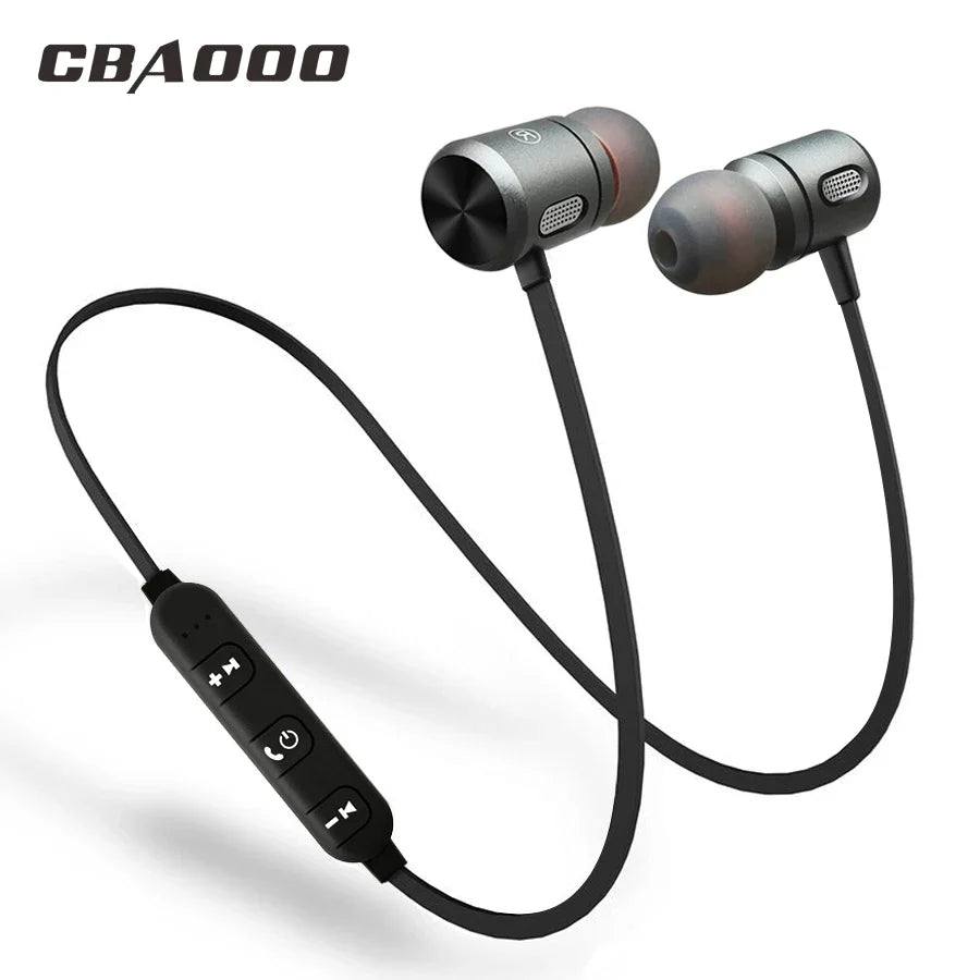 Magnetic Bluetooth Sports Earphones with Metal Earbuds