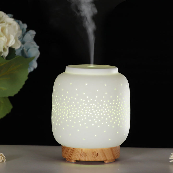 Ceramic Aroma Diffuser for Bedroom: Quiet Mist & Glow