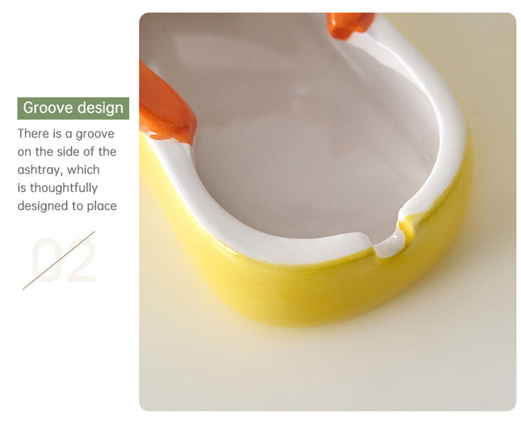 Ceramic Ashtray With Playful Slipper-Shaped Design