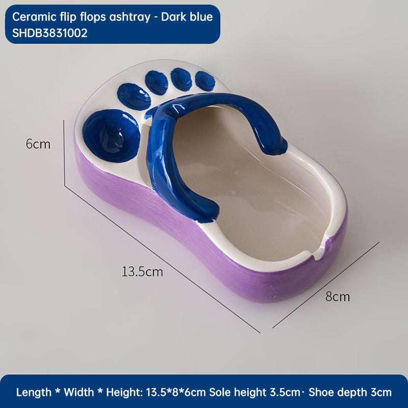 Ceramic Ashtray With Playful Slipper-Shaped Design