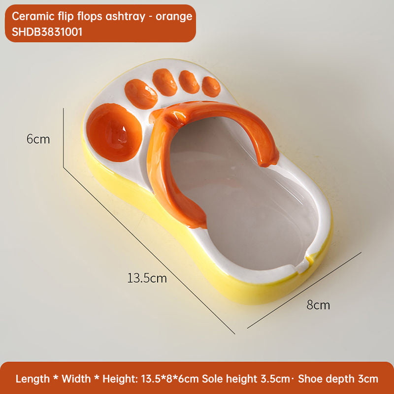 Ceramic Ashtray With Playful Slipper-Shaped Design
