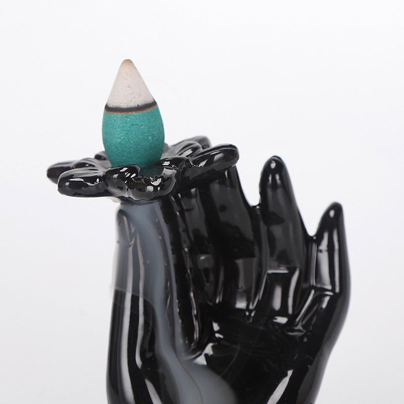 Ceramic Backflow Incense Burner With Waterfall Smoke