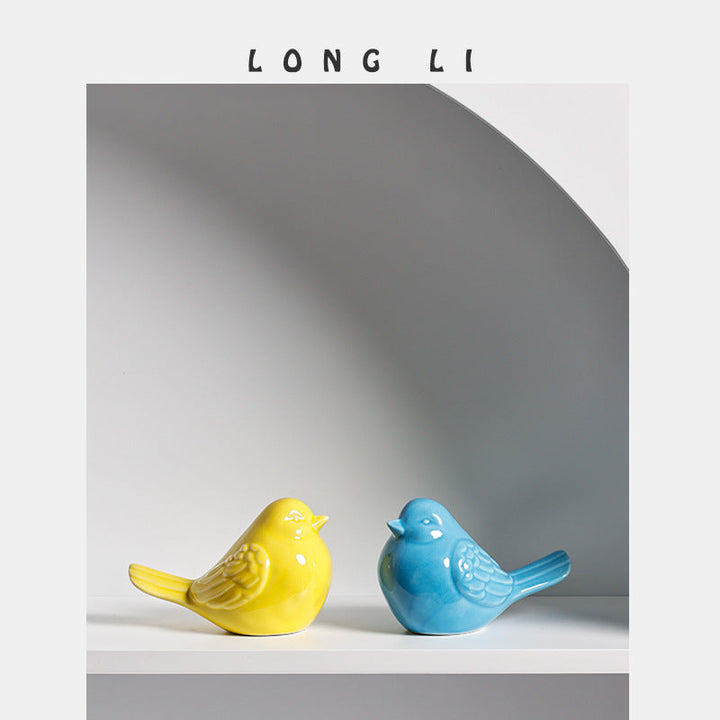 Ceramic Bird Ornaments for Cheerful Nordic Home Decor