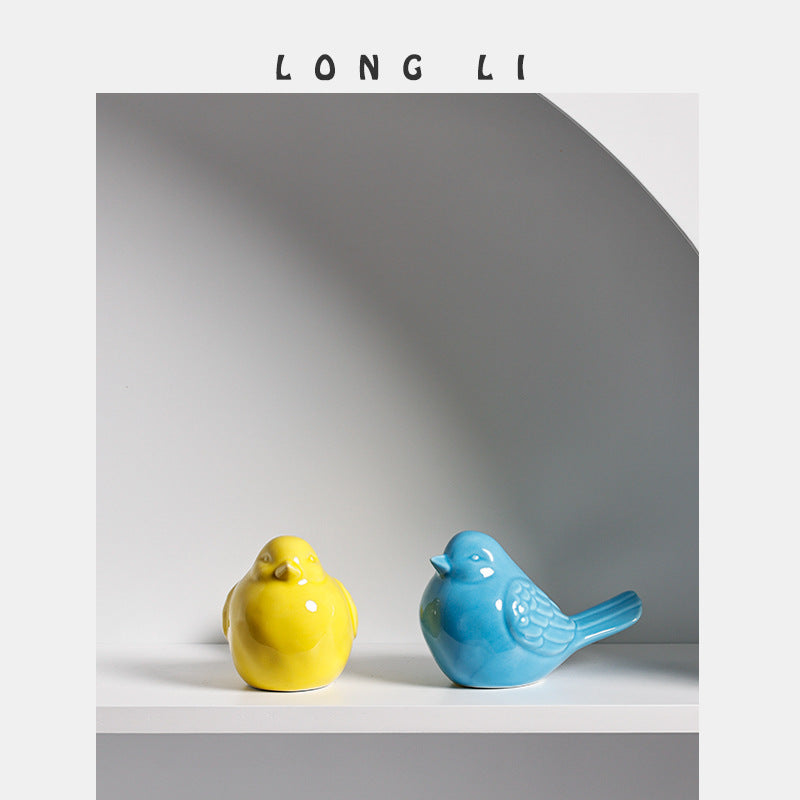 Ceramic Bird Ornaments for Cheerful Nordic Home Decor