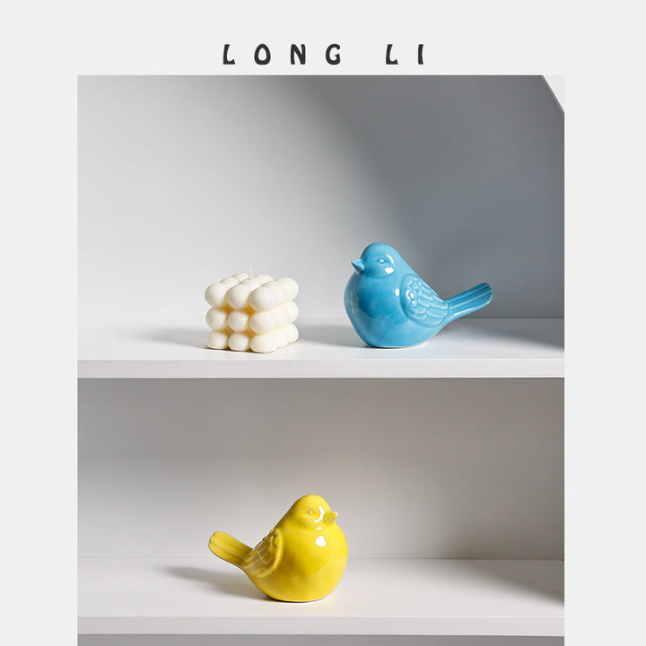 Ceramic Bird Ornaments for Cheerful Nordic Home Decor