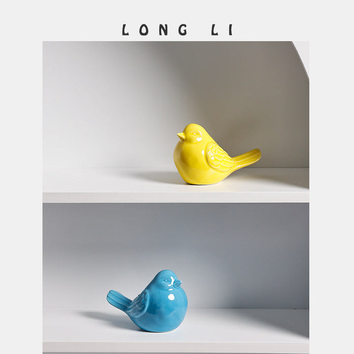 Ceramic Bird Ornaments for Cheerful Nordic Home Decor