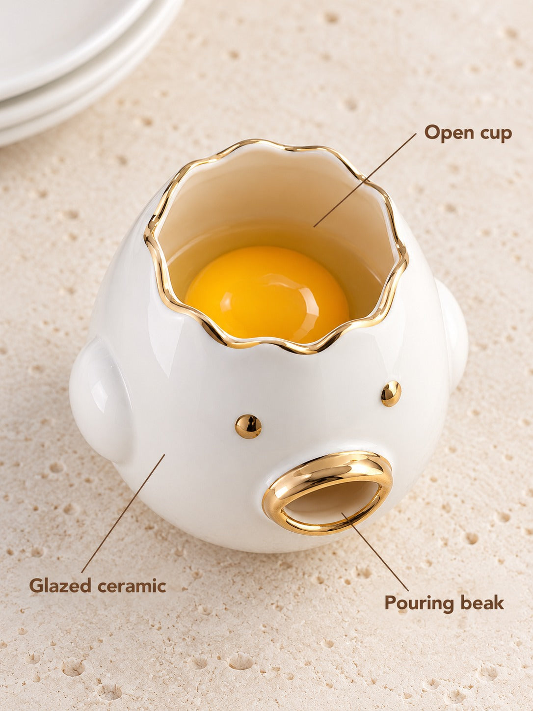 Ceramic Egg Separator for Clean Whites, Easy Cleanup