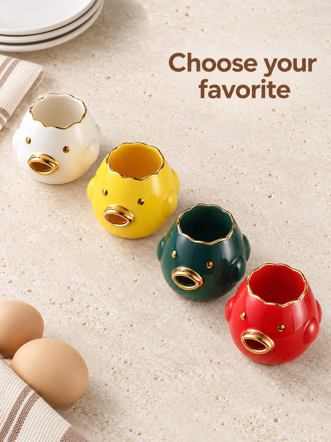 Ceramic Egg Separator for Clean Whites, Easy Cleanup