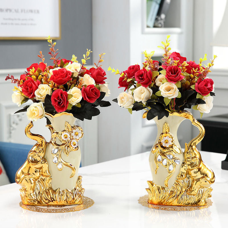Ceramic Vase Pair for Glamorous Living Room Styling