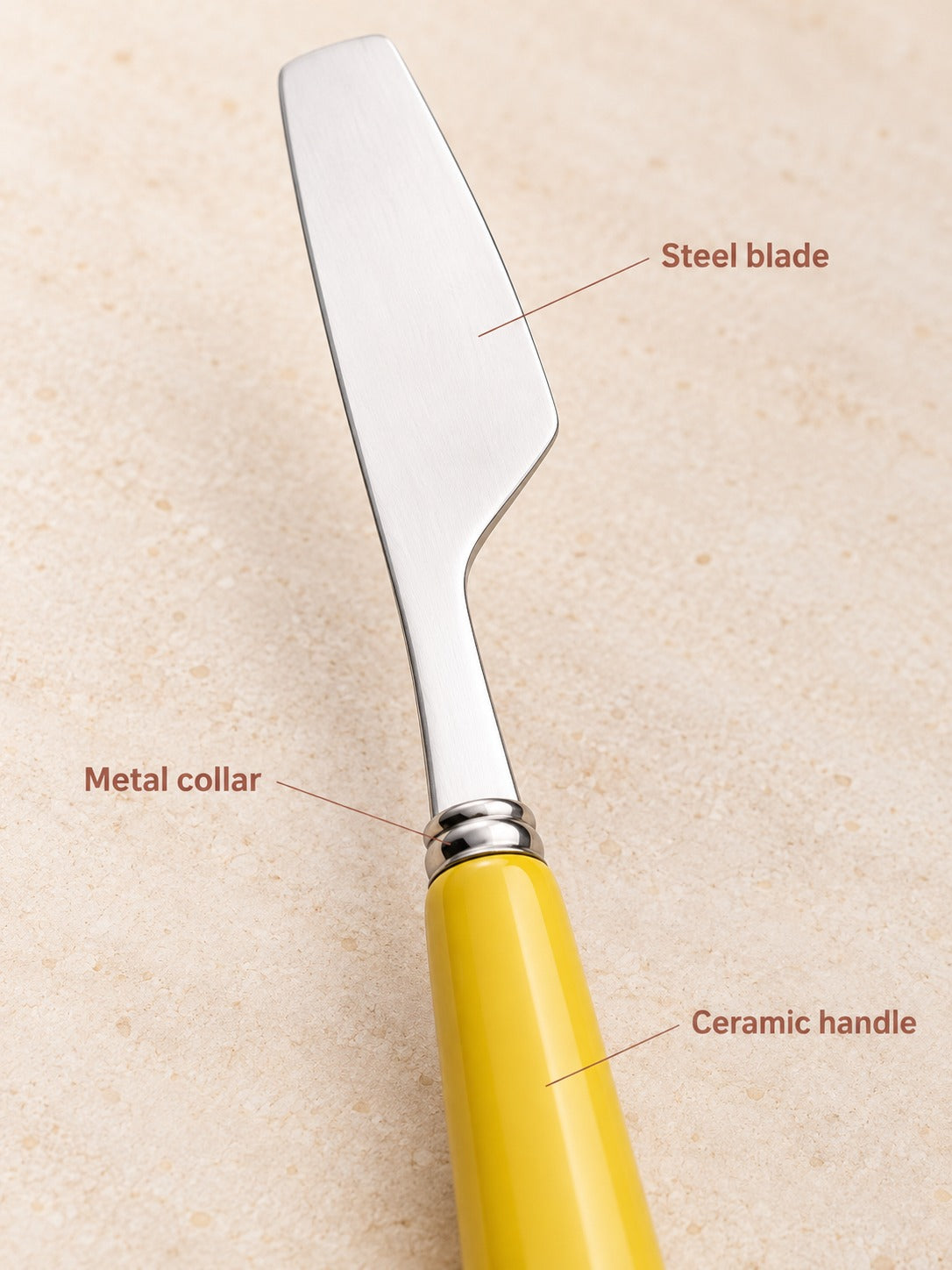 Ceramic Handle Cheese Knife With Stainless Steel Blade