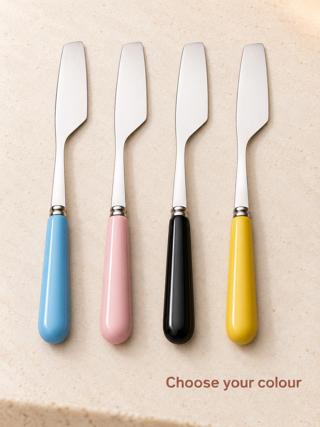 Ceramic Handle Cheese Knife With Stainless Steel Blade