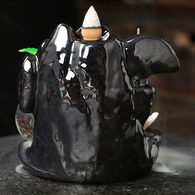 Ceramic Backflow Incense Burner for Calm Waterfall Smoke