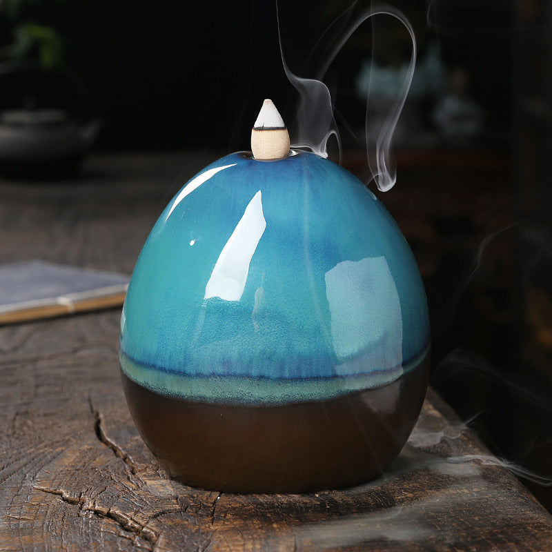 Ceramic Incense Waterfall Burner With LED Ambiance