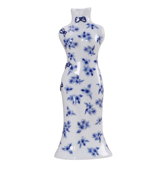 Blue And White Porcelain Mini Vase Sculptural Decor