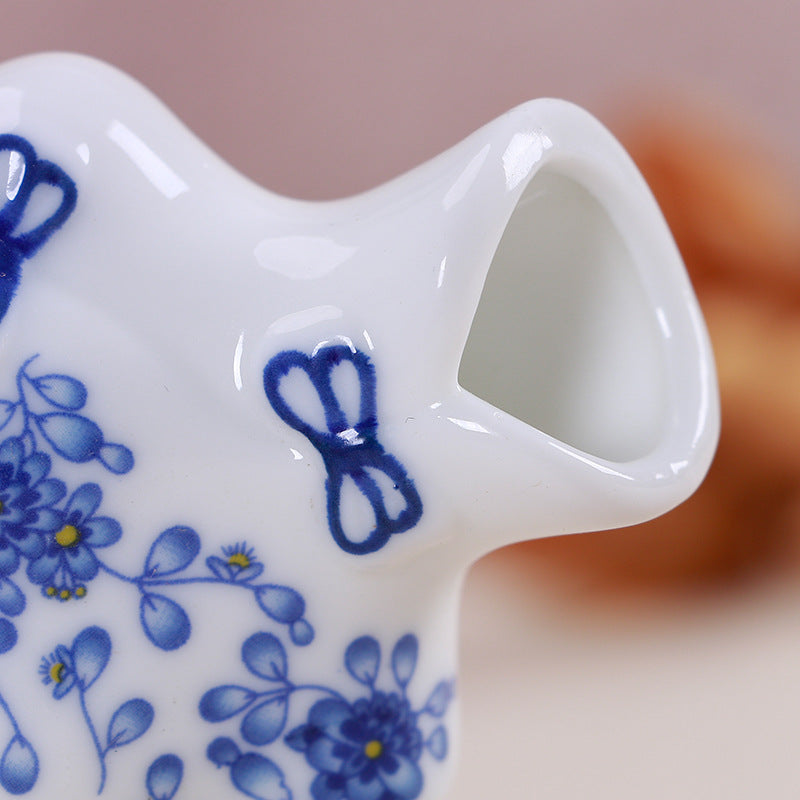 Blue And White Porcelain Mini Vase Sculptural Decor