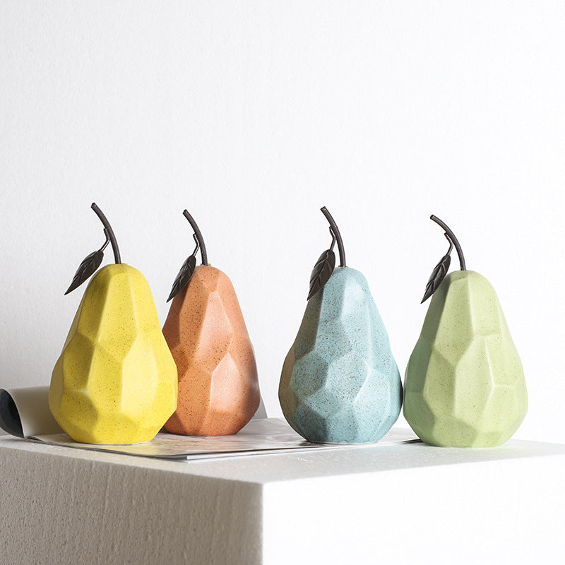 Ceramic Pear Decor for Modern Colorful Shelf Styling