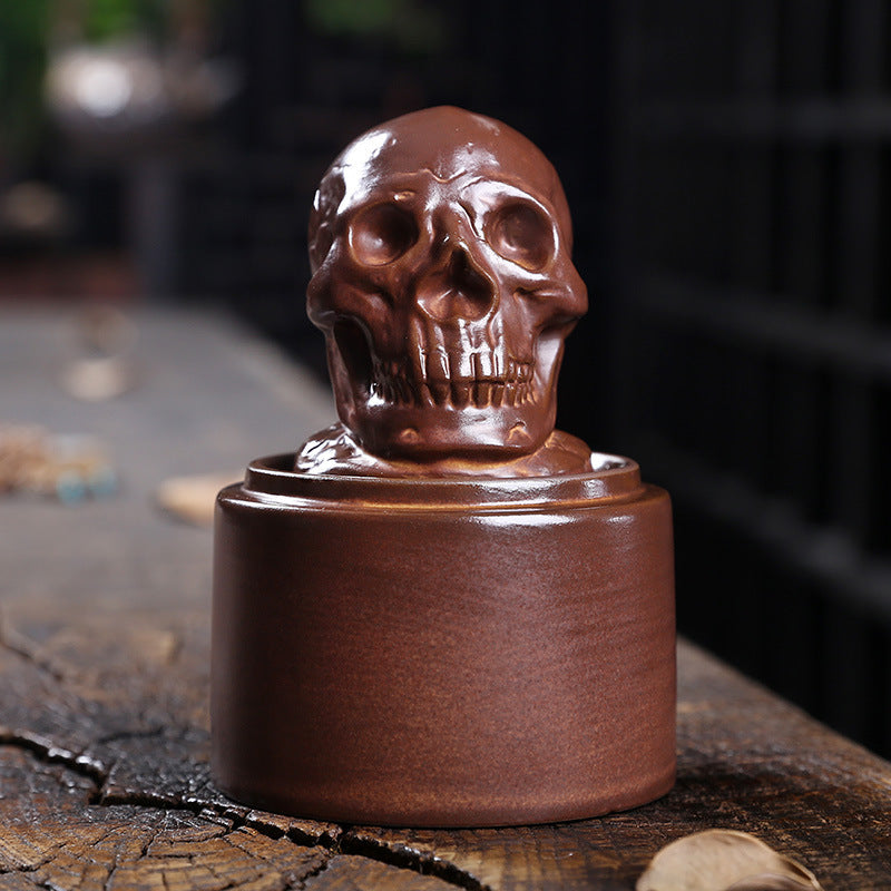 Ceramic Skull Backflow Incense Burner | Gothic Home Decor