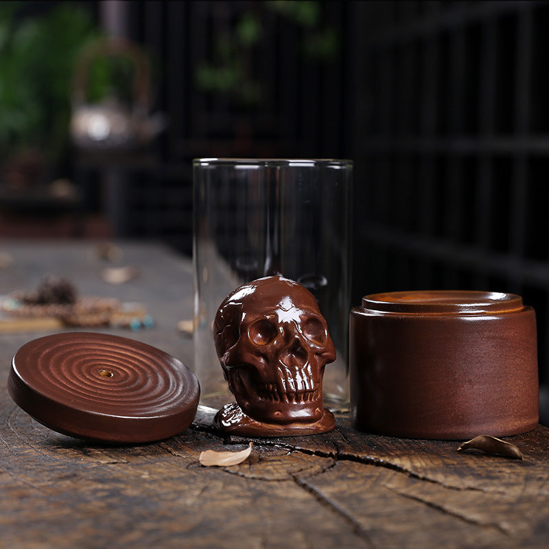 Ceramic Skull Backflow Incense Burner | Gothic Home Decor