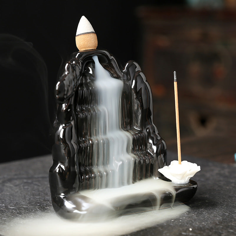 Backflow Incense Burner for Calming Waterfall Ambience