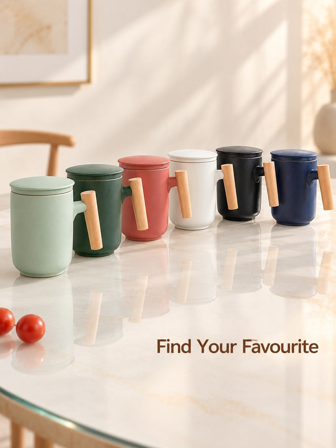 Ceramic Tea Mug with Infuser and Lid for Loose Leaf Tea