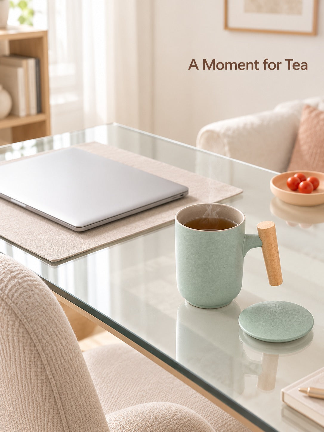 Ceramic Tea Mug with Infuser and Lid for Loose Leaf Tea