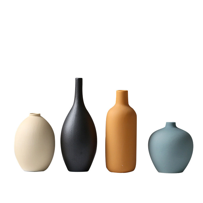 Ceramic Vase Set: Modern Sculptural Living Room Decor