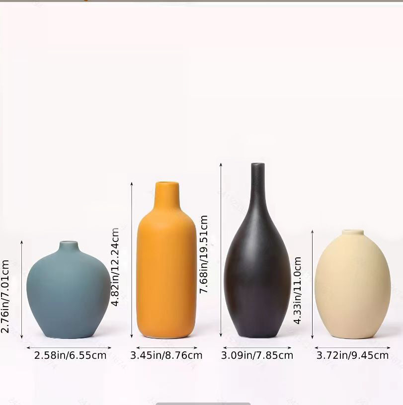 Ceramic Vase Set: Modern Sculptural Living Room Decor
