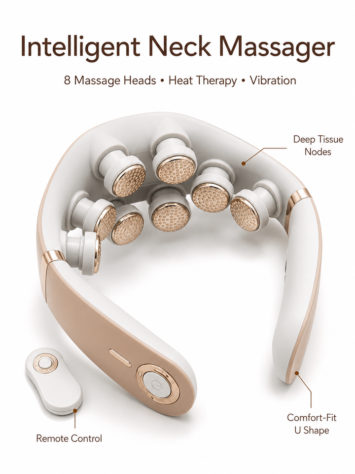 Cervical Neck Massager — 8D TENS & Heat Therapy for Deep Relief
