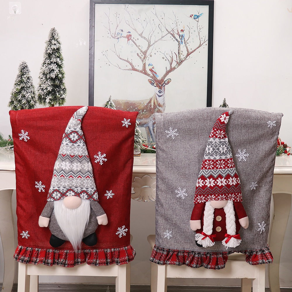 Christmas Gnome Chair Covers for a Festive Dining Room