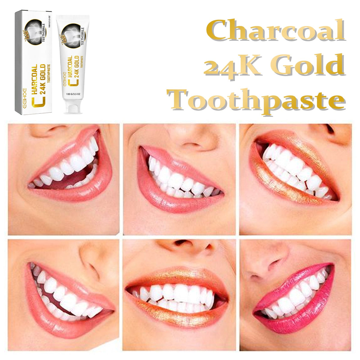 Charcoal Gold Toothpaste for a Brighter-Looking Smile