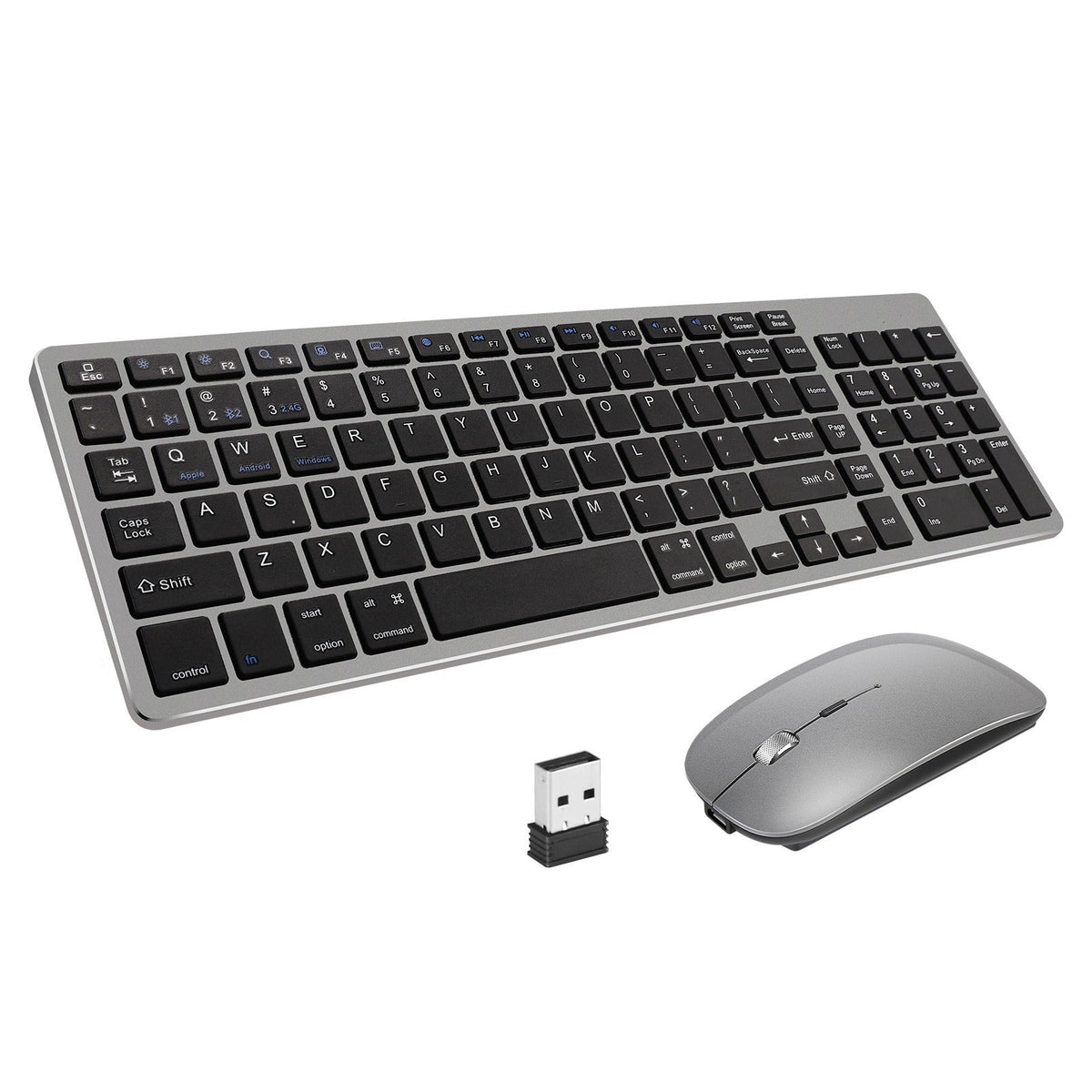 Wireless Keyboard and Mouse Set for iPad, Mac and Windows