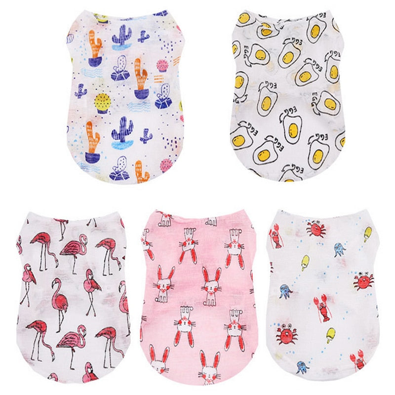 Small Dog Clothes: Lightweight Printed T-Shirts for Walks