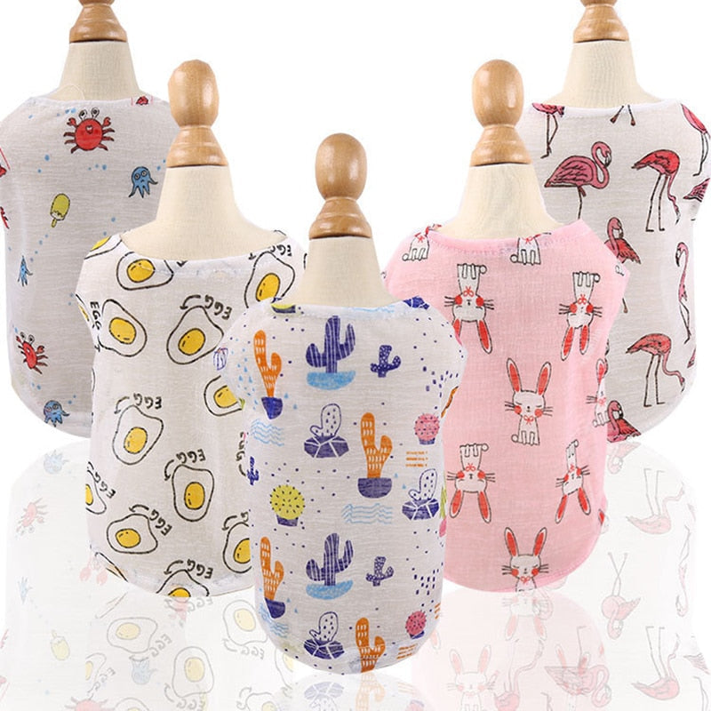 Small Dog Clothes: Lightweight Printed T-Shirts for Walks