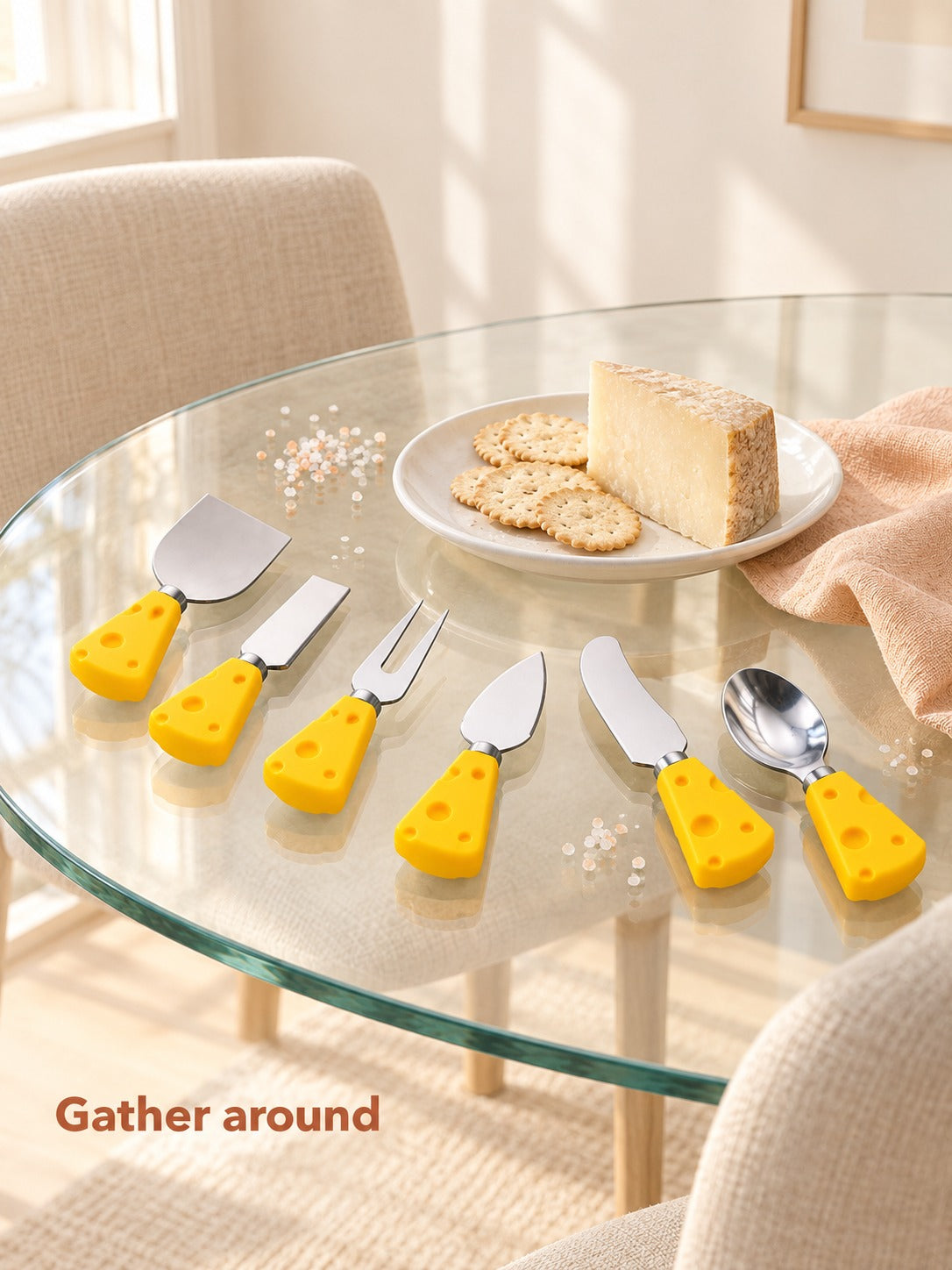 Cheese Knife Set 6-Piece Cute Cheese-Shaped Handles