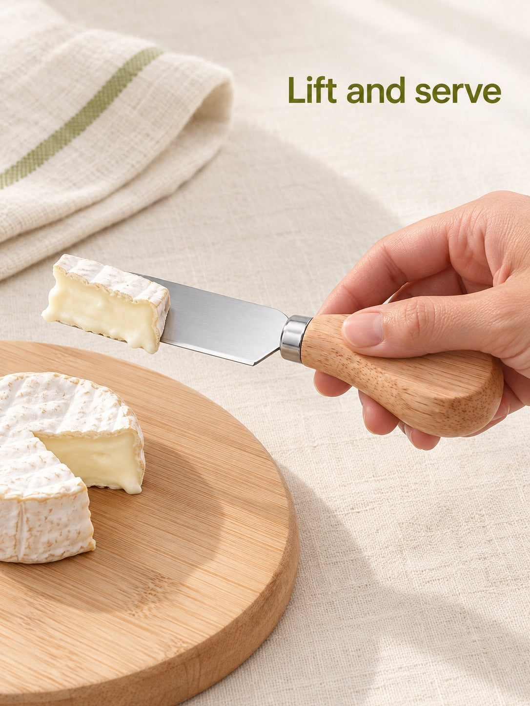 Cheese Knife Set Four Piece Stainless Steel Wood Handle