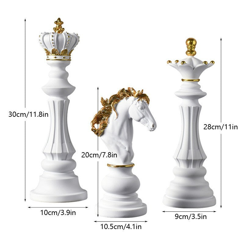 Chess Resin Ornaments for Elegant Luxury Shelf Decor