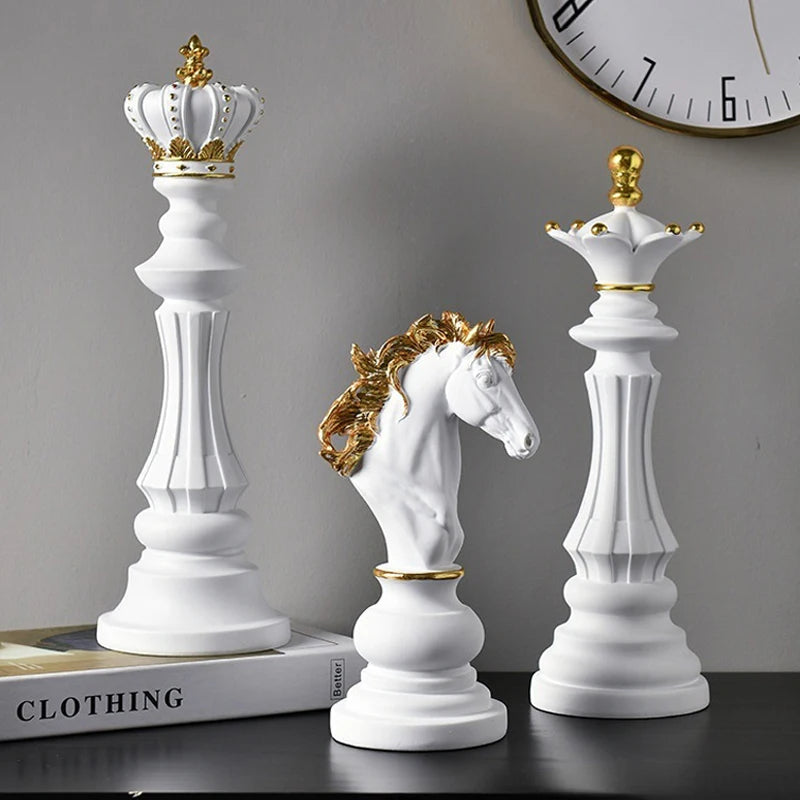 Chess Resin Ornaments for Elegant Luxury Shelf Decor