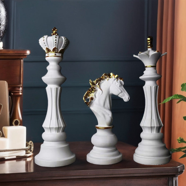 Chess Resin Ornaments for Elegant Luxury Shelf Decor