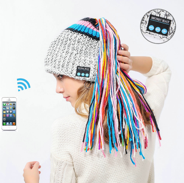 Warm Knit Bluetooth Beanie with Headphones for Women