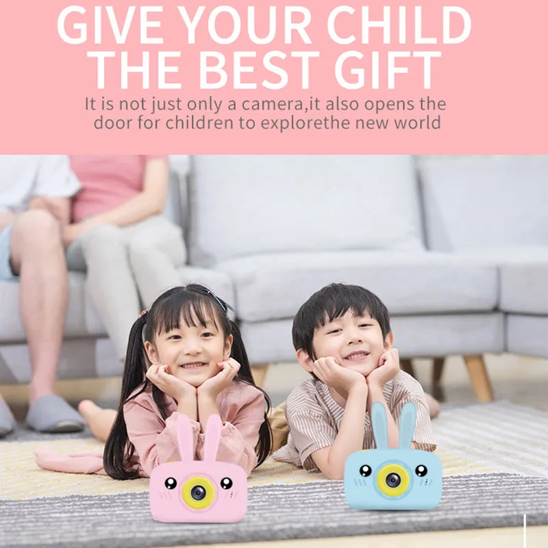 Kids Digital Camera with Cartoon Stickers for Ages 3-10