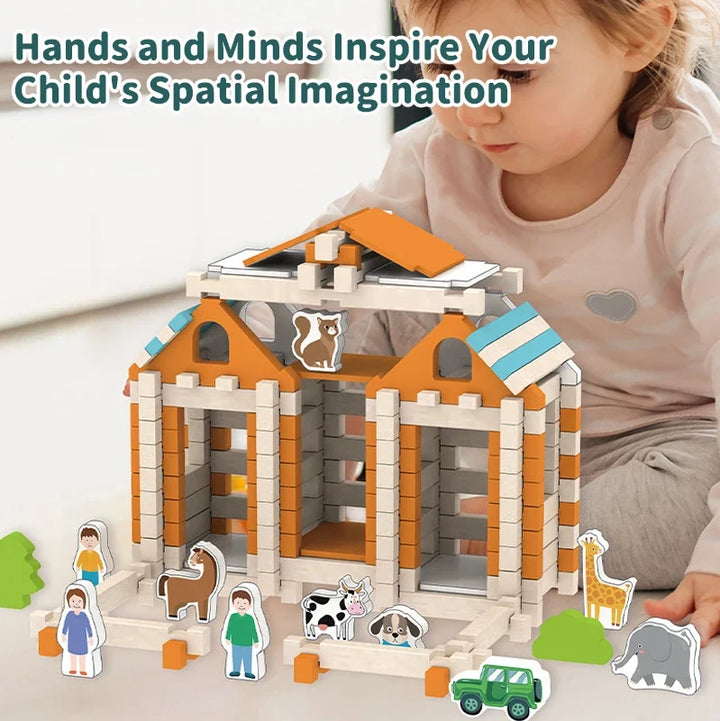 Wood Building Blocks for Creative Architectural Play